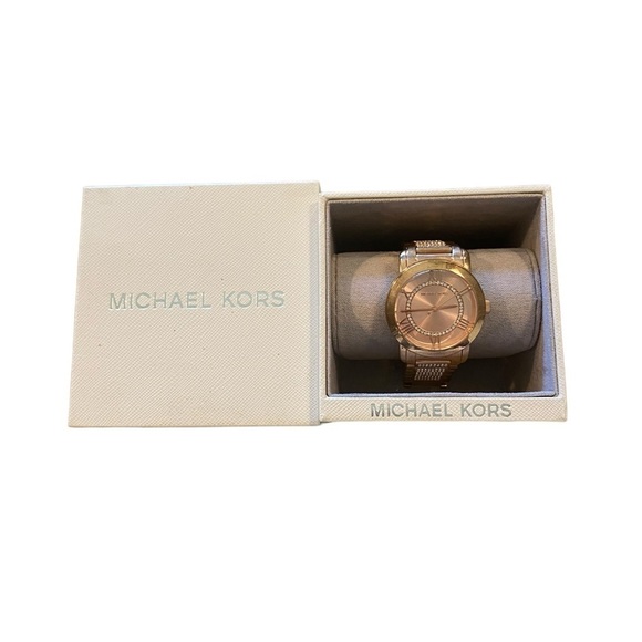 Michael Kors Rose gold Tone crystal encrusted watch Time Piece Christmas Gift - Picture 2 of 11